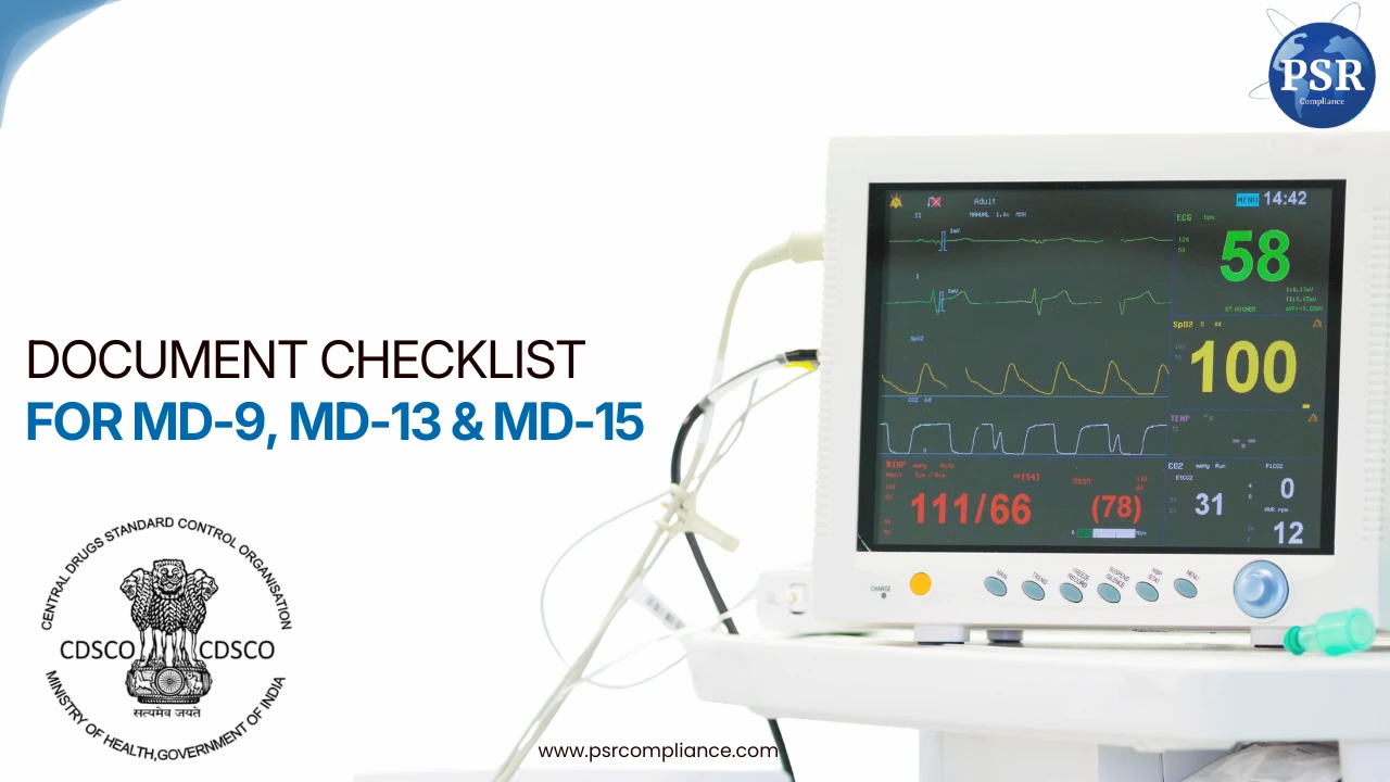 Document Checklist for MD-9, MD-13, and MD-15 by PSR Compliance